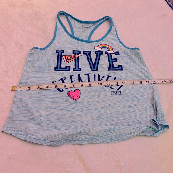Blue/Teal Justice tank top (Live, Love, Creatively) - Picture 2 of 5